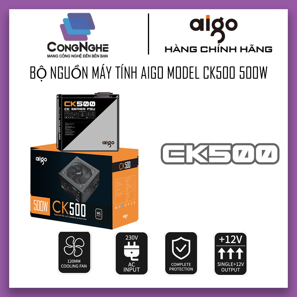 BỘ NGUỒN MÁY TÍNH AIGO MODEL CK500 500W