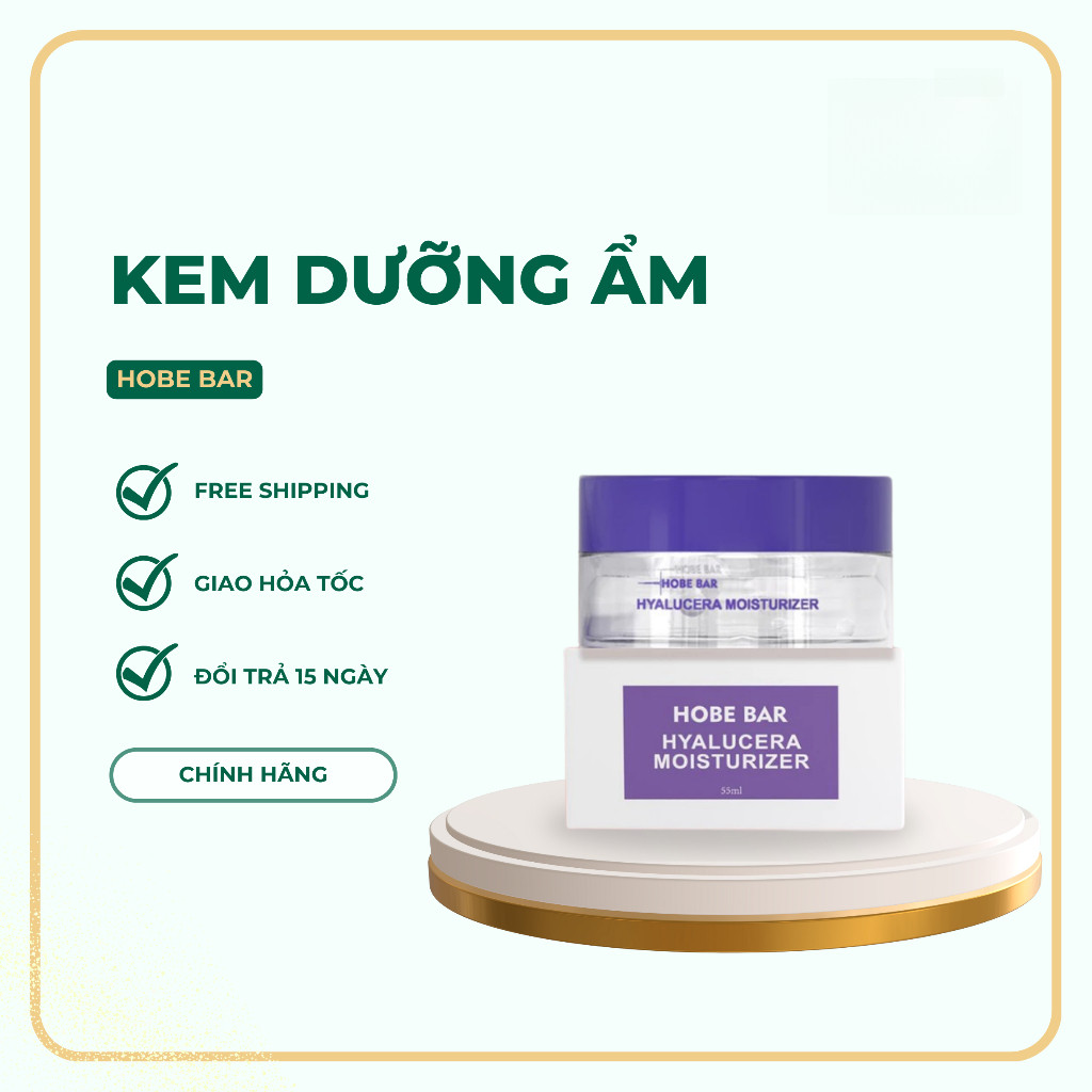 Kem Dưỡng Ẩm Siêu Cấp Ẩm Sáng Da Nâng Tone Tức Thì HOBEBAR 55g Làm Dịu Và Phục Hồi Da COD