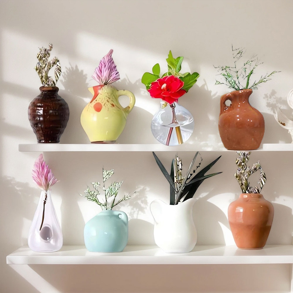 Mini Vase Fridge Magnets, Simulation Durable Ceramic Vase Refrigerator Sticker, Fridge Accessories