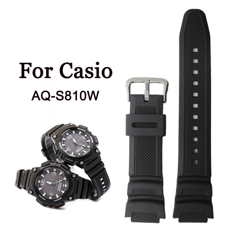 Dây đeo đồng hồ cao su 18mm Vòng đeo tay đồng hồ điện tử cho Casio SGW-500H AQ-S810W AQ-S800W AE-120