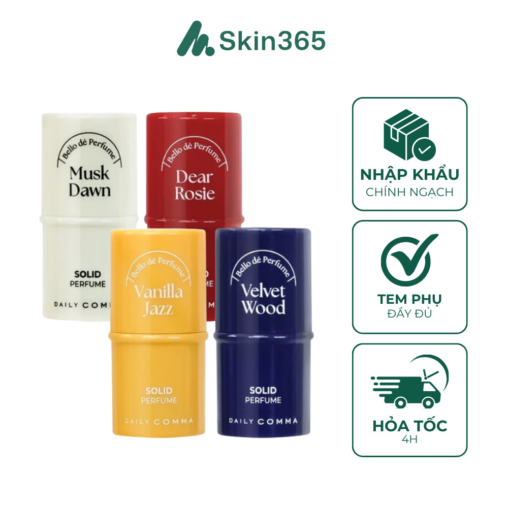 Nước Hoa Khô Daily Comma Bello De Perfume Solid Perfume 4.7g  – Dear Rosie / Velvet Wood / Musk Dawn