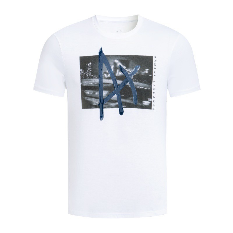 Spot Fashion Armani Exchange Armani Ax Áo thun ngắn tay cổ tròn mới dành cho nam