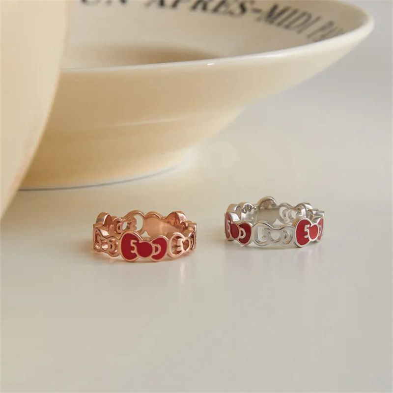 Hello Kitty Kỷ Niệm 50 Năm Hello Kitty Nơ Nhẫn Nữ Tinh Tế Hoạt Hình Dễ Thương Ngoại Vi Bạn Gái Nhẫn2