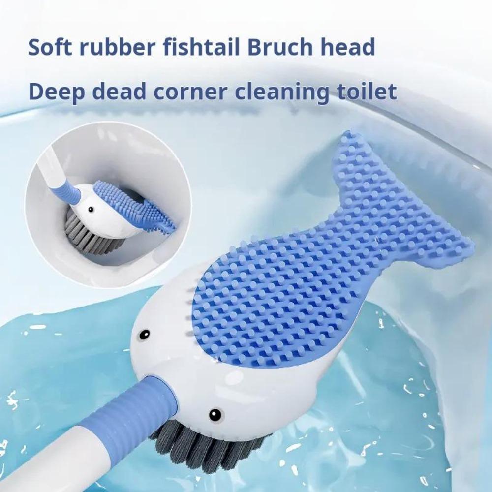 Toilet Brush Suction Cup Liquid Dispenser  Multi-functional Silicone Strength Cleaning Brush