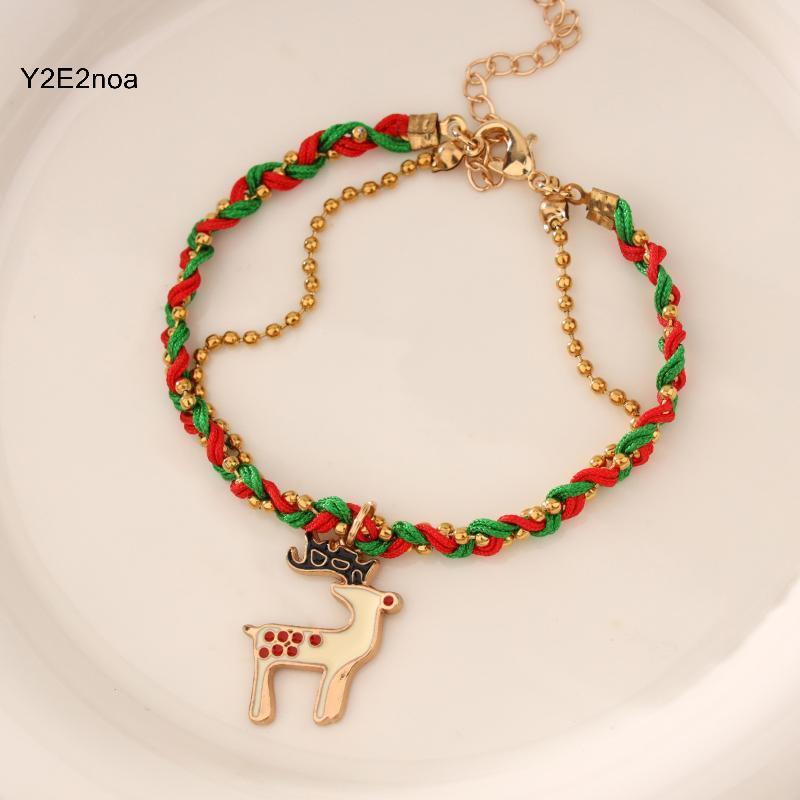 Y2E2noa 12 Chiếc Hoạt Hình Cây Giáng Sinh Ông Già Noel Bông Tuyết Vòng Tay Bộ Cho Bé Gái Dễ Thương V