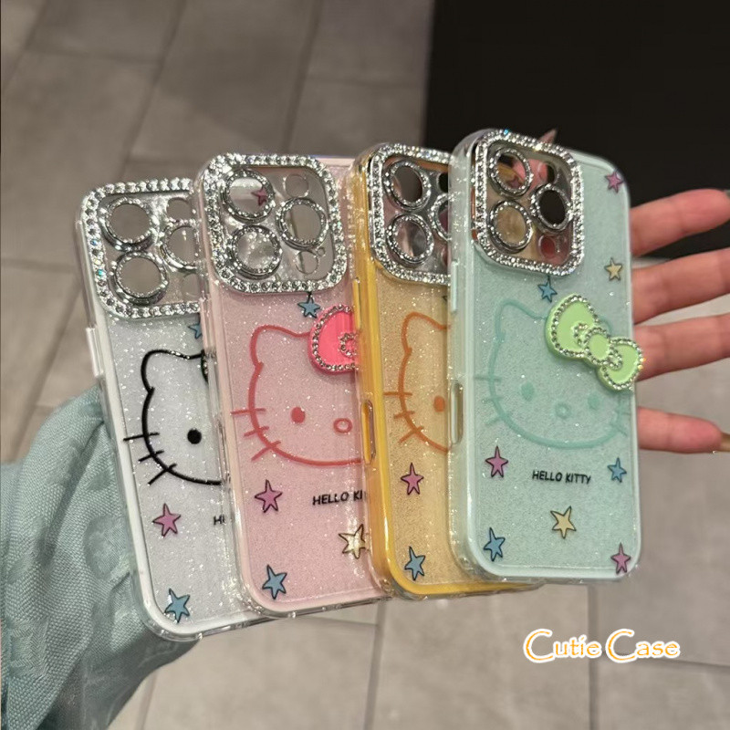 Ốp điện thoại hoạt hình mèo nơ ba chiều Domina Line Thích hợp cho iPhone 11 / 12 / 13 / 14 / 15 / 16