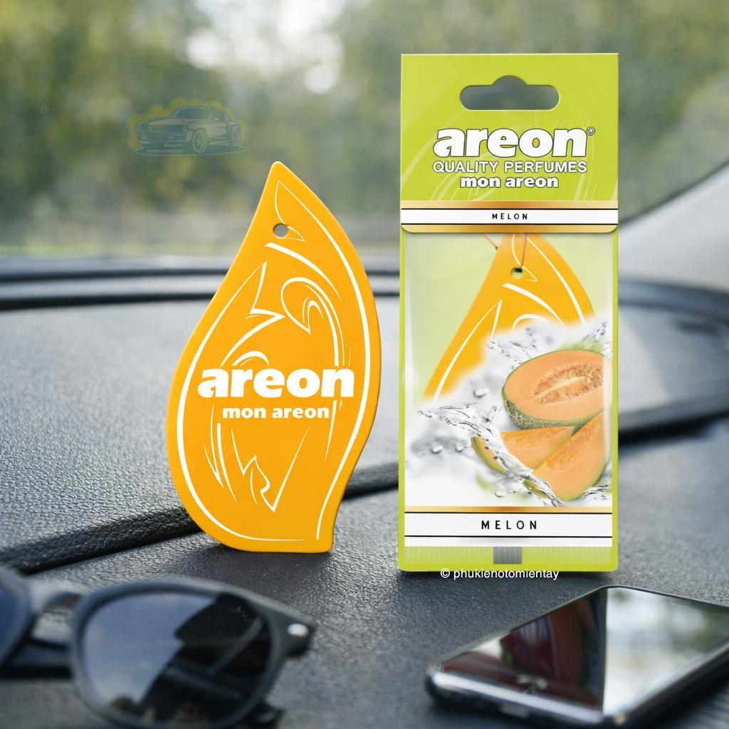 Areon Combo 5 Cái Lá Thơm Treo Xe Ô Tô Hương Dưa Lưới Khử Mùi Tốt Trang Trí Nội Thất Xe Hơi Nhập Khẩu Chính Hãng 2