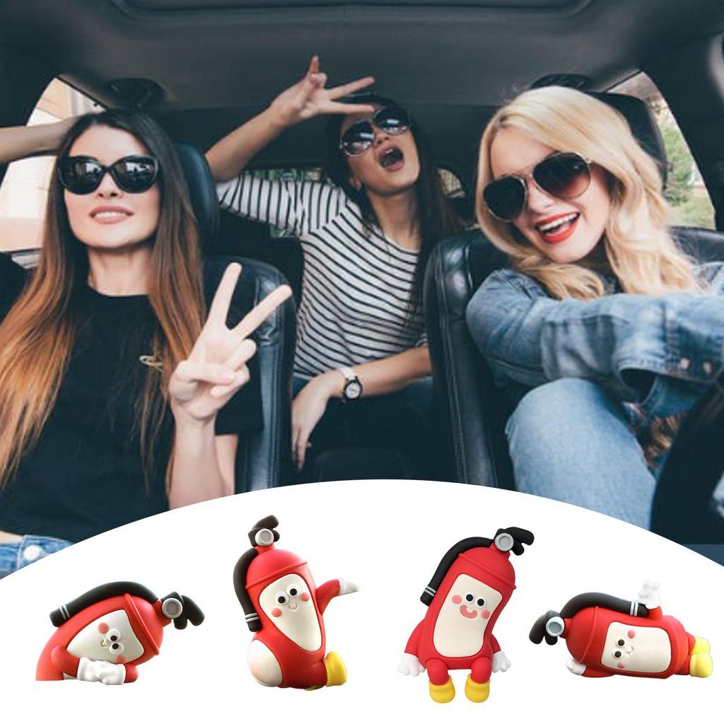 Car Interior Decor Cute Central Control Screen Ornament 4 Pieces Fire Extinguisher Shape Central Con