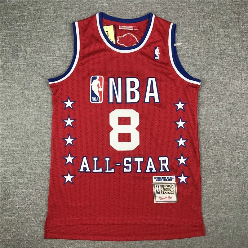 Áo đấu Kobe Lakers Bryant 2003 All-Star Lakers số 8 áo bóng rổ Kobe retro lưới thể thao phiên bản sư