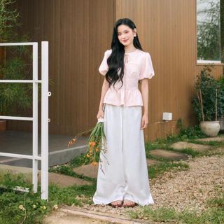   Quần lụa nữ mặc áo dài dáng suông ống rộng THE C.I.U quần dài chất lụa thanh lịch  – Quần lụa Mây 