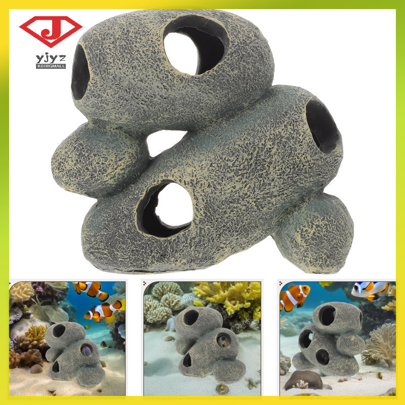 Hideaway Hang Đá Bể Cá Đá Trang Trí Cichlid Bể Cá Đá Nhân Tạo Cho Bể Cá Nhỏ yuanjingyouzhang