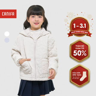 Áo khoác chần bông bé gái CANIFA có mũ họa tiết dập nổi siêu ấm 1OT25W007 