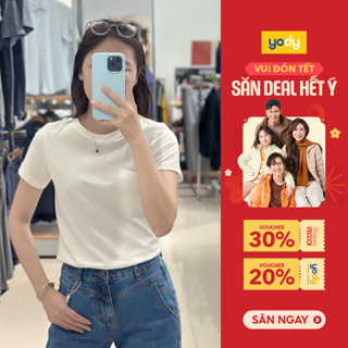  Áo thun cổ tròn nữ YODY vải cotton dáng basic WCTS25S485 