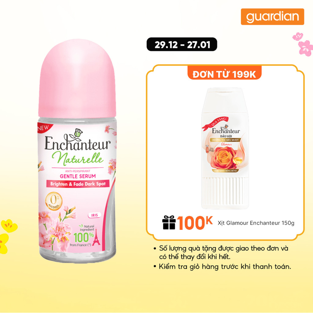 Serum Khử Mùi Thiên Nhiên Dịu Nhẹ Dưỡng Sáng Enchanteur Brighten & Fade Dark Spot Hương Iris 50Ml  G