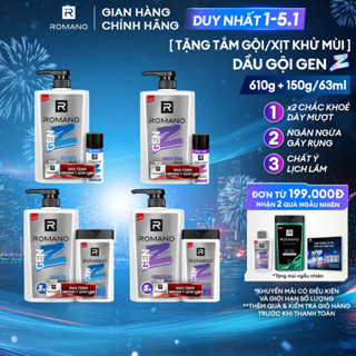   TẶNG Chai 150G Xịt 63ml  Dầu gội nam Romano Gen Z hương Sea Breeze Forest Cedar 610g chai  Tặng mùi ngẫu nhiên  