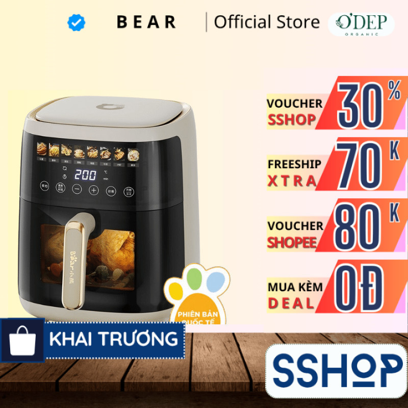Nồi Chiên Không Dầu 5L Bear QZG-F15H1 - Hàng chính hãng - SSHOP SSO