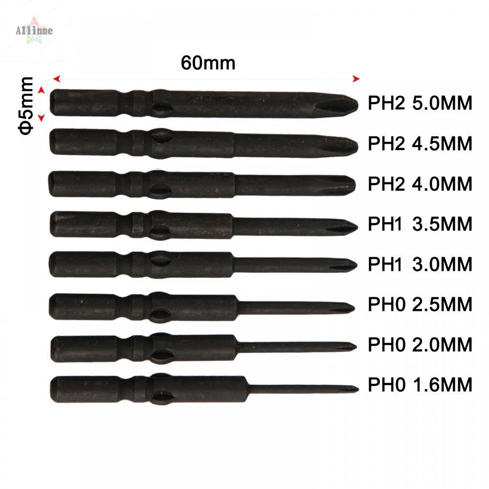 Mũi tuốc nơ vít tay cầm tròn 5mm PH2 PH1 PH0 để sửa chữa gia dụng và thiết bị
