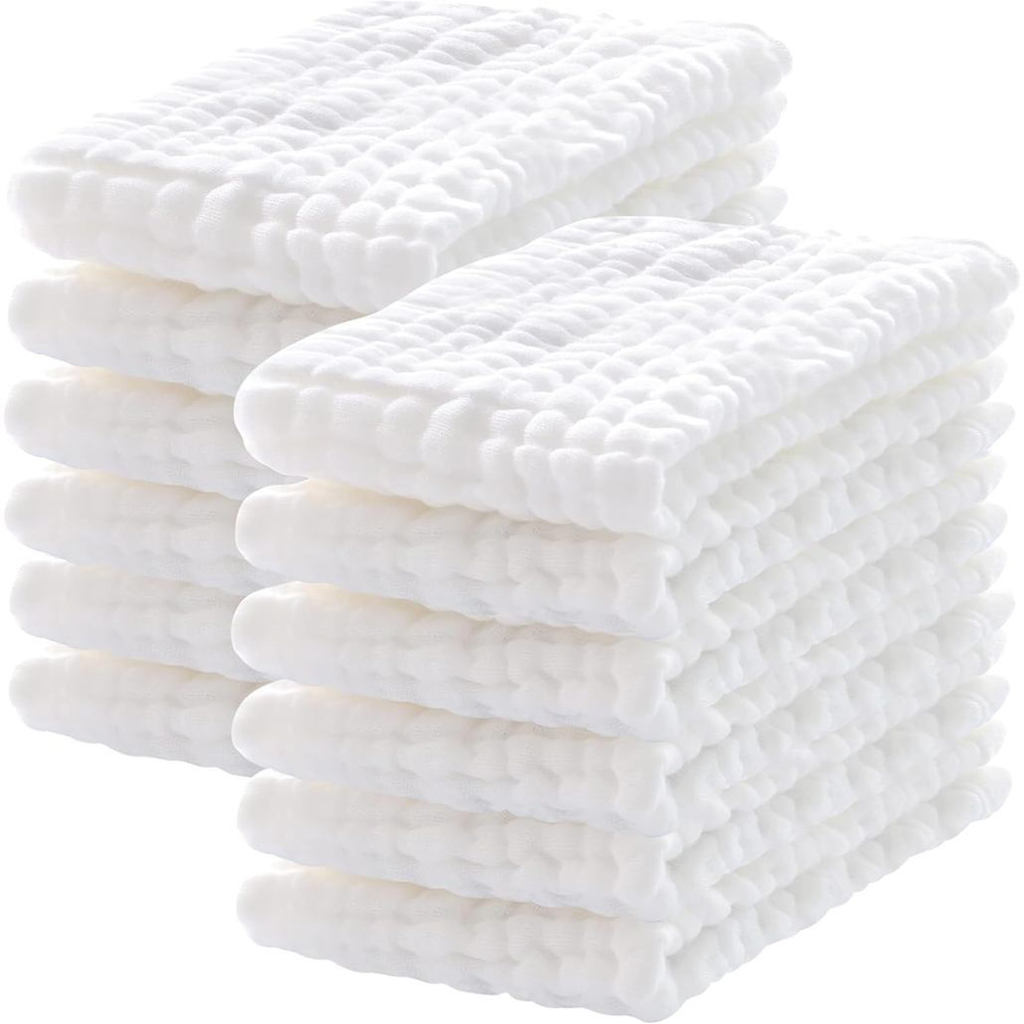 12 Gói Vải Muslin Burp 100% Cotton Vải Muslin Lớn 20 '' x10 '' Vải Burping Cho Bé Mềm Mại Và Thấm Hú