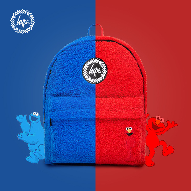 balo nam boy phố cặp nam boy phố Hype Ba Lô 2025 Phong Cách Mới Sesame Street Coranded Klein Blue Sc