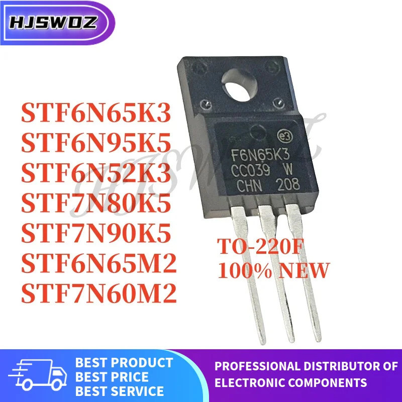 10 chiếc STF6N65M2 STF6N65K3 STF6N95K5 STF6N52K3 STF7N60M2 STF7N80K5 STF7N90K5 6N65M2 6N65K3 6N95K5 