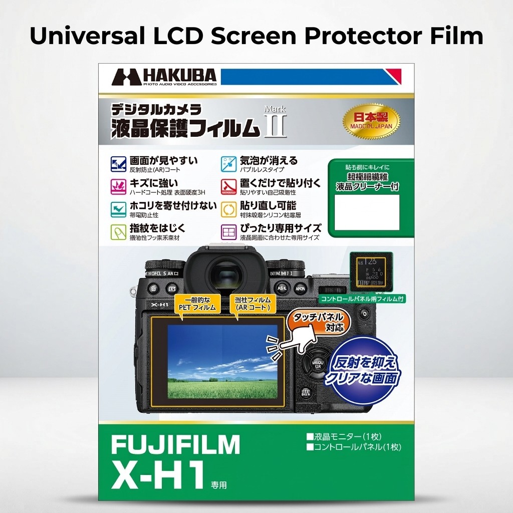 Universal LCD Screen Protector Film for Fujifilm Digital Cameras by HAKUBA - Mark II Series