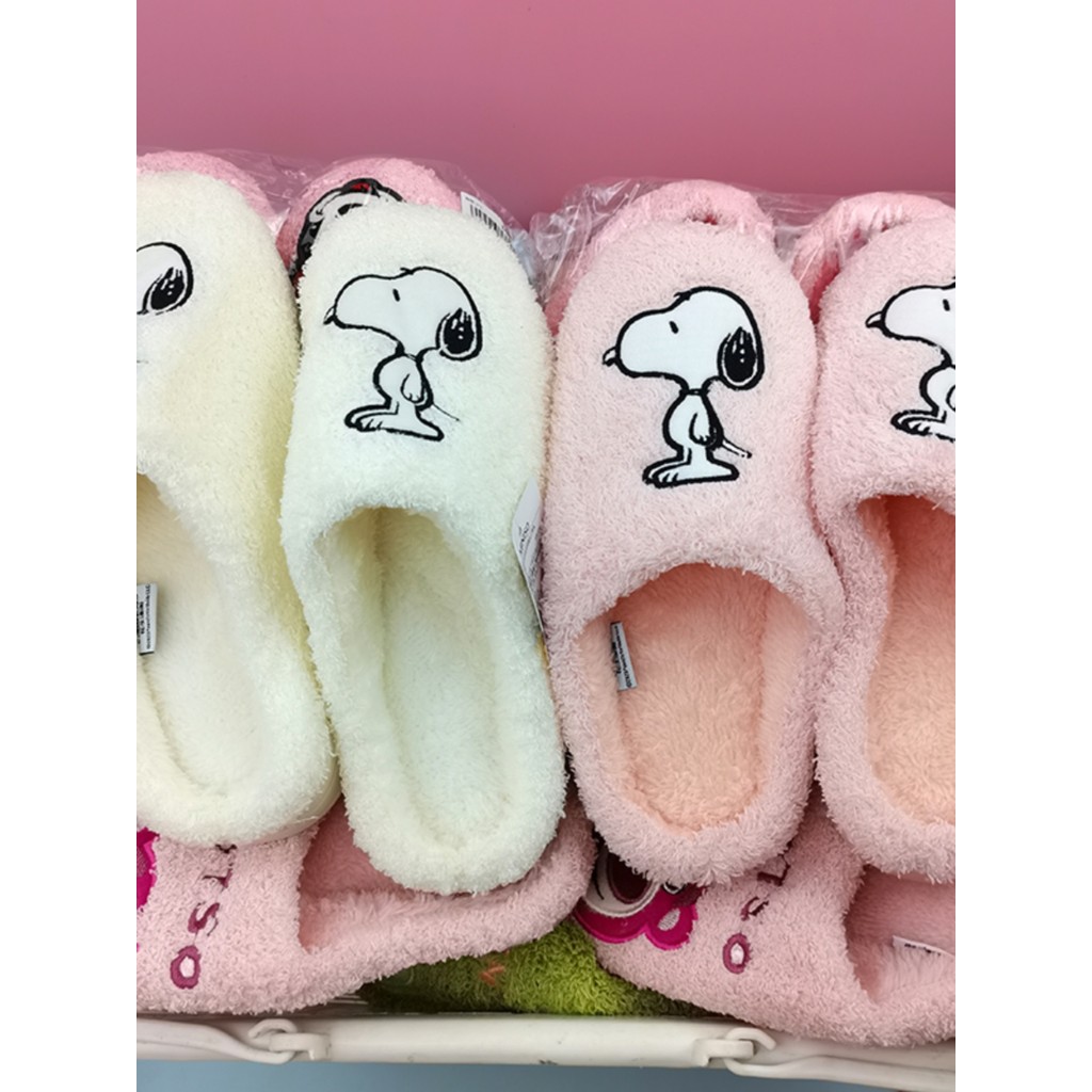 MINISO MINISO Snoopy Series Sang Trọng Dễ Thương Vui Vẻ Dép Cotton Dễ Thương Nhà Chống Trơn Trượt Dé