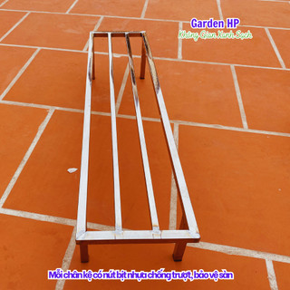 kệ 100 chậu cây inox cao cấp chống gỉ, giá trồng rau ban công sân thượng gọn gàng chắc chắn Garden HP