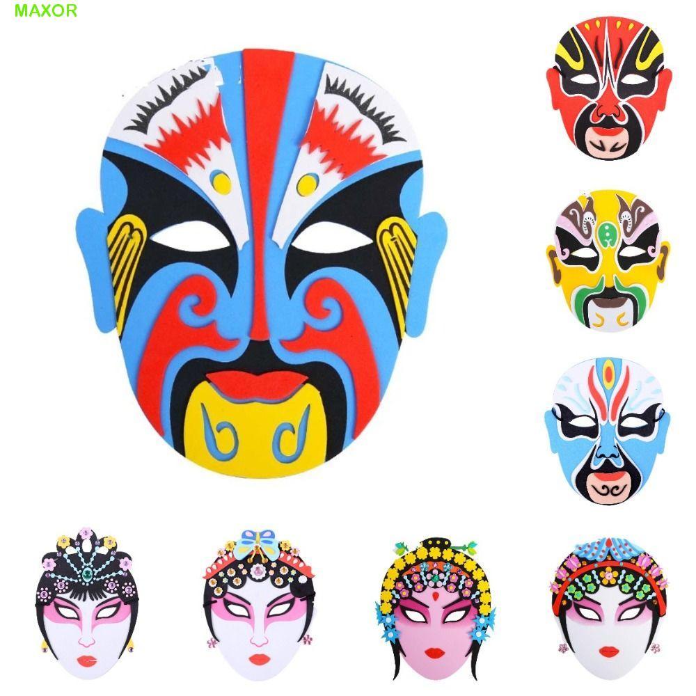 MAXOR EVA Beijing Opera Mask, Gói vật liệu tự làm Bắc Kinh Opera Mặt nạ phong cách Trung Quốc, Đạo c