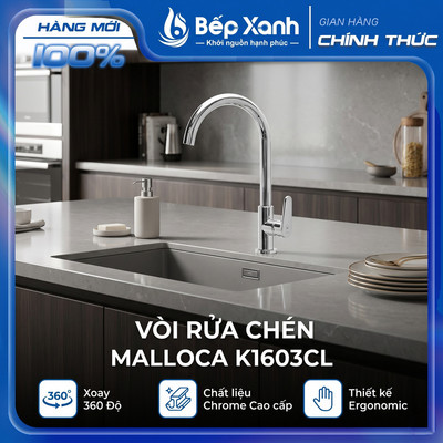 [CHÍNH HÃNG] Vòi rửa chén Malloca K1603CL - 1 Nguồn Nước - Bảo Hành 3 Năm