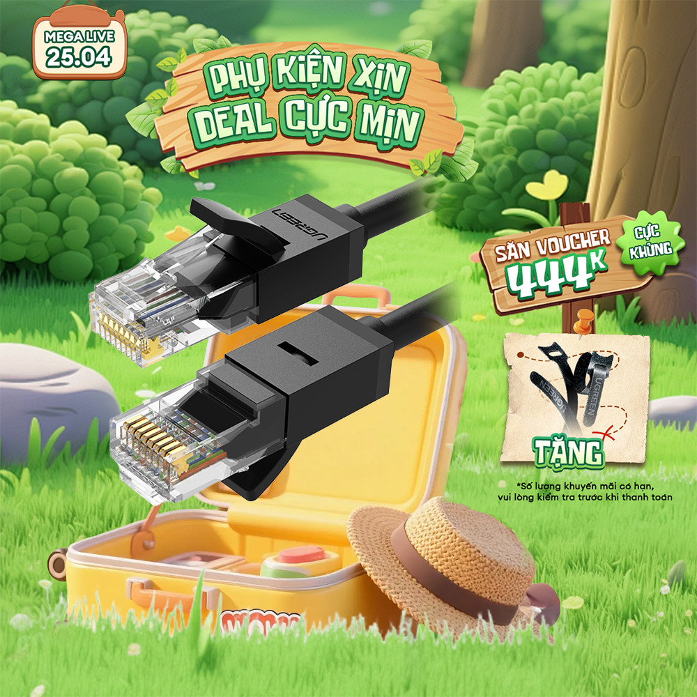 Cáp mạng Cat6 UGREEN NW102 | Lõi 26AWG CCA nhôm mạ đồng sử dụng trên các mạng Ethernet / RJ45 | Bảo hành 18 tháng 1 Đổi1 | BigBuy360 - bigbuy360.vn