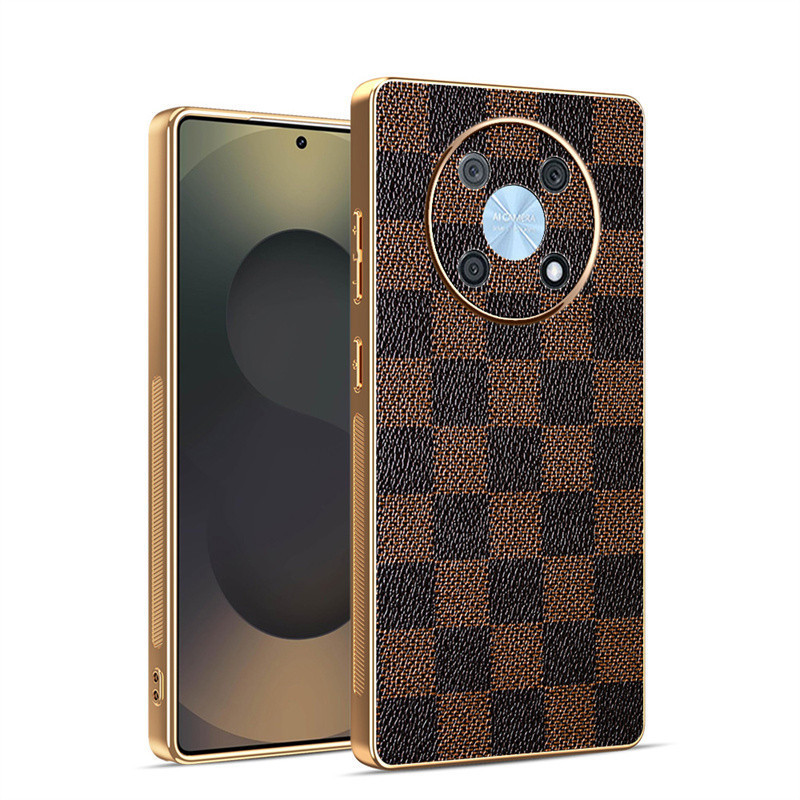 Dành cho Huawei Nova Y90, Nzone 50 Pro, Ốp điện thoại họa tiết da cao cấp cổ điển, Ốp bảo vệ viền mạ