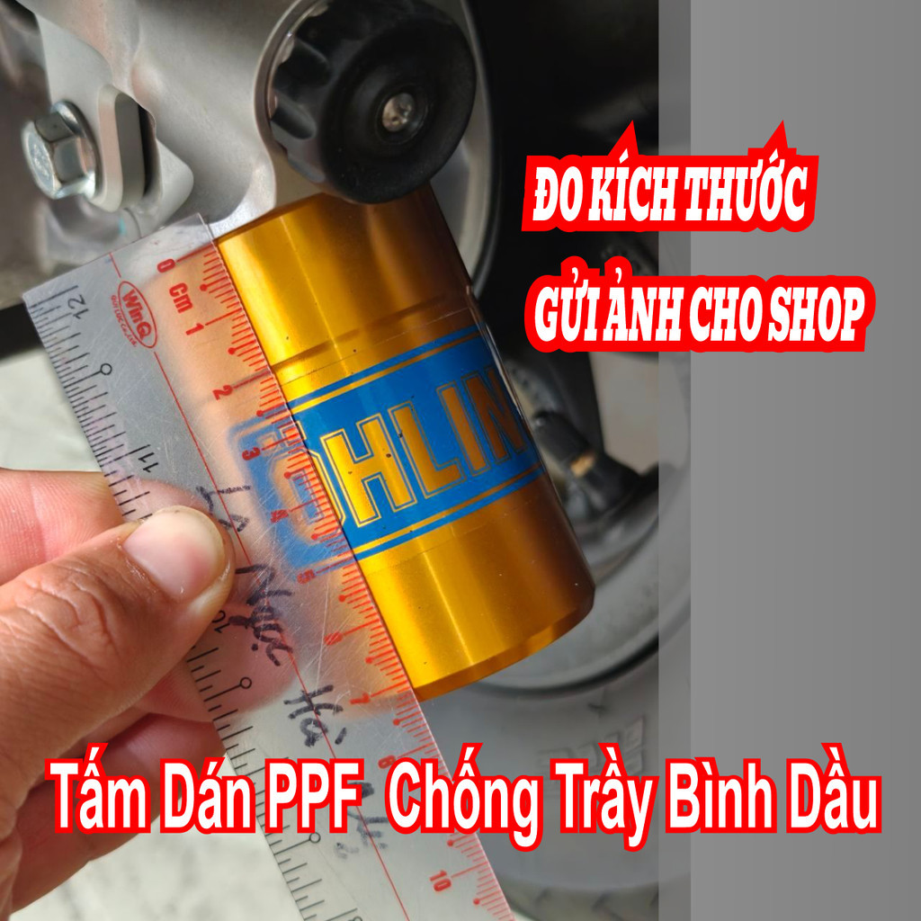 Miếng dán PPF  cho 1 bình dầu phuộc Ohlin ,bảo vệ chống trầy xước  Ohlins 816,817,243,316_811,231,32