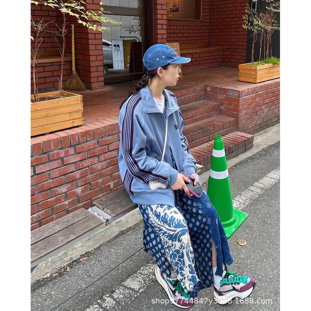 TARN Needles New color embroidery LOGO Zipper cardigan jacket for spring and autumn, stand-up collar