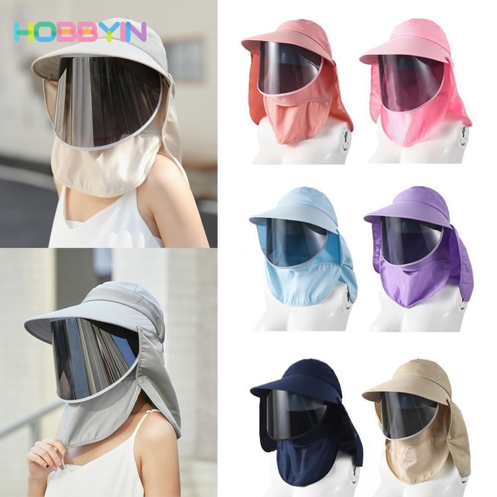 Mũ Che Nắng Hobb Yin từ Polyester, Vành Rộng Điều Chỉnh được, Màu Đen dành Cho Nữ