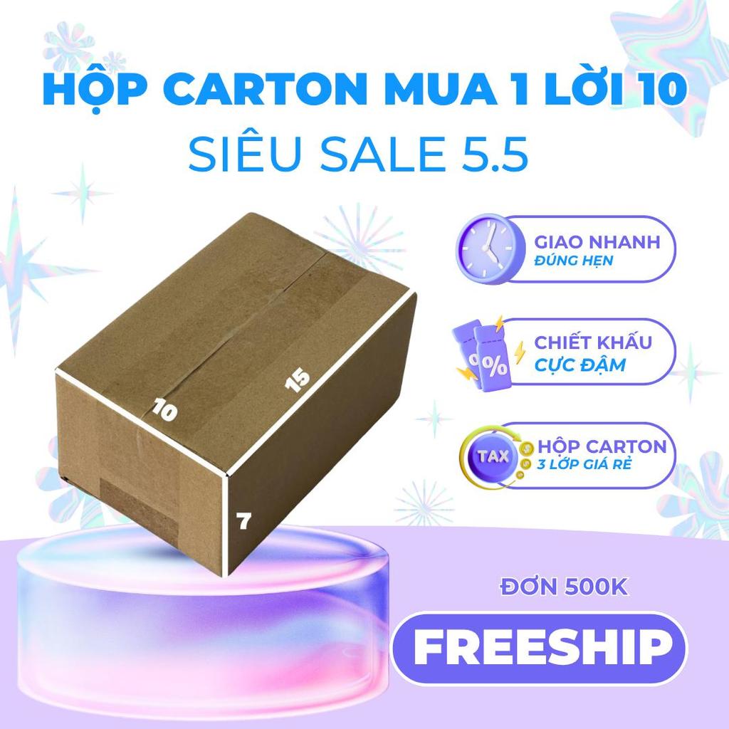 hộp carton 15x10x7 bộ 200 trơn cứng cáp