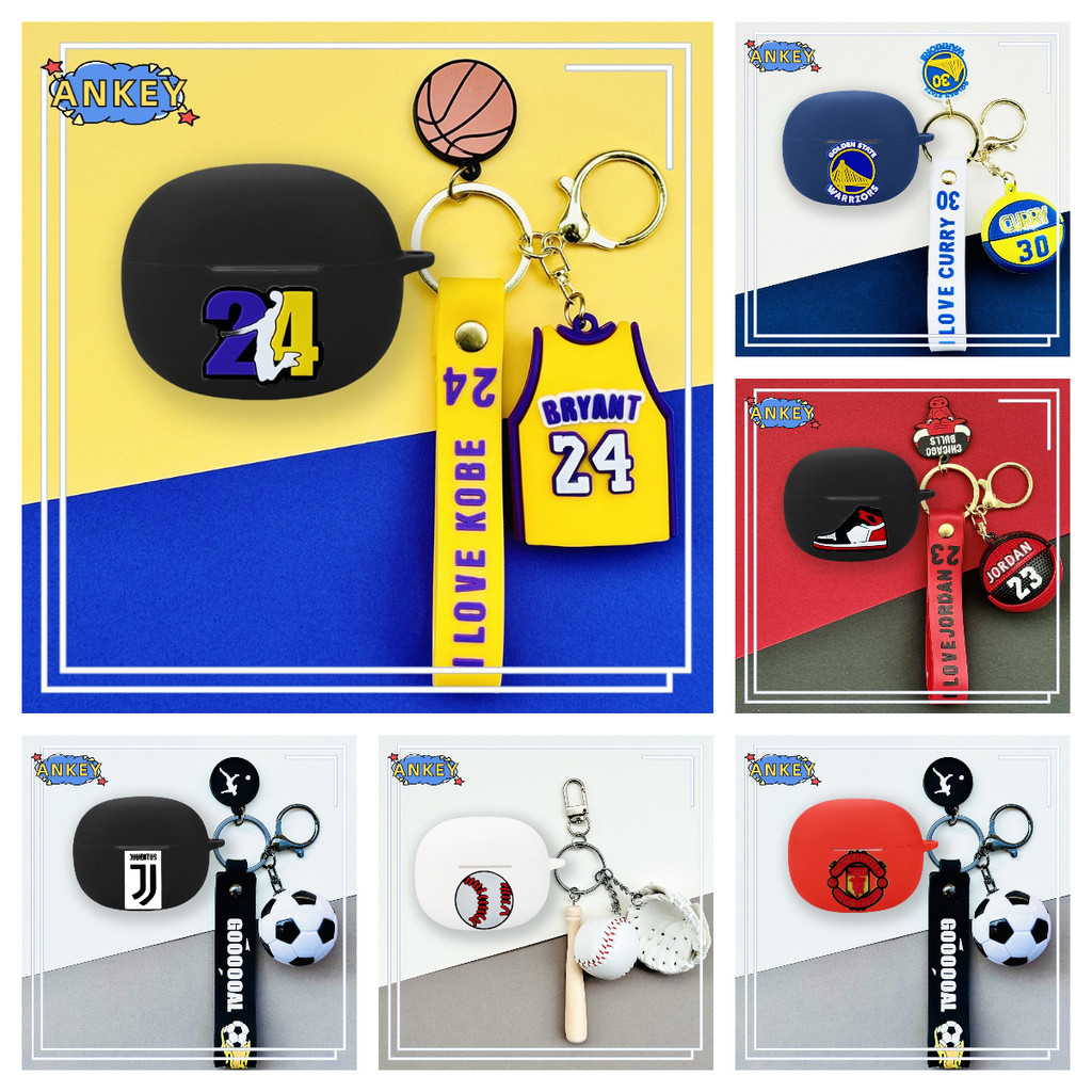 for 1MORE Q21 Earphone Silicone Case Earbuds Boy Football Waterproof Shockproof Soft Protective Head