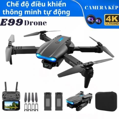 Flycam mini, Flaycam E99, Máy Bay Điều Khiển Từ Xa 2 Camera Siêu Nét Điều Khiển Kết Nối Wifi Điện Th