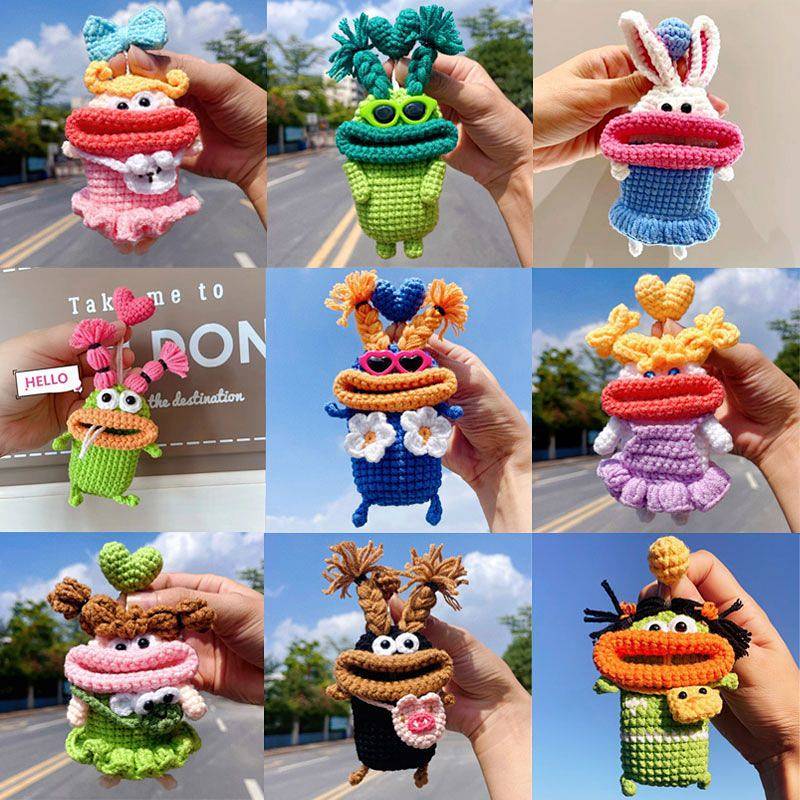 Big Mouth Doll Bag Finished Product Cute and Ugly Sausage Mouth Buckle Key Case Cover Car Remote Con