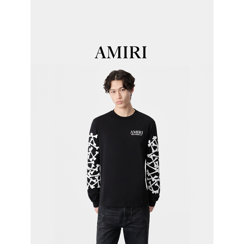 Áo nỉ nam họa tiết xương màu tương phản AMIRI