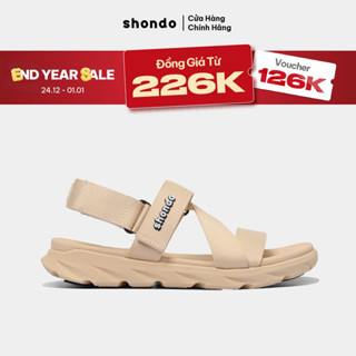   Giày Sandal Nam Nữ SHONDO F6 Sport Nhẹ Êm Thời Trang Năng Động Màu Vàng Kem F6S5252 
