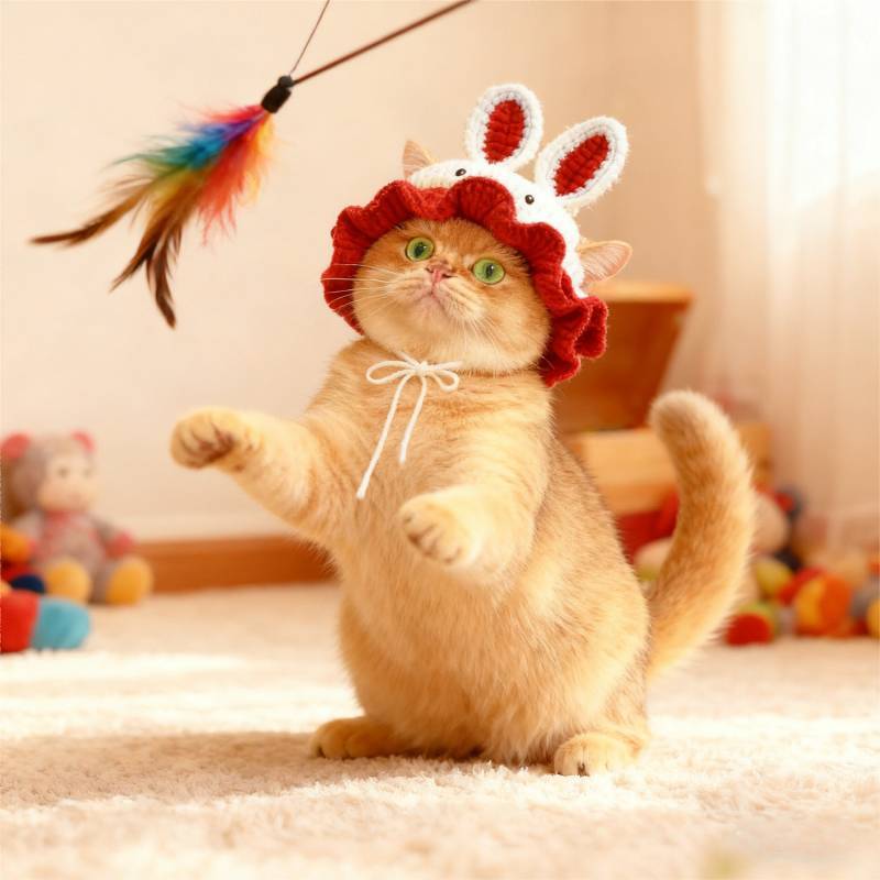 Pet Travel Cap Cute Cat Bunny Ears Petunia Cat Cute Dog Emotion Hat Pet Ipty