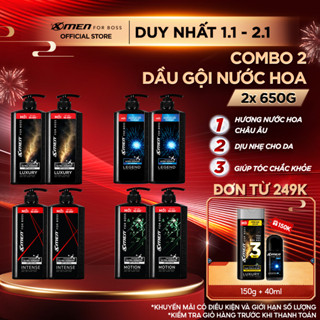  Combo 2 Dầu Gội Nam XMen for Boss 650g chai Hương Nước Hoa Châu Âu - 4 Mùi Hương Sang Trọng Lịch Lãm 