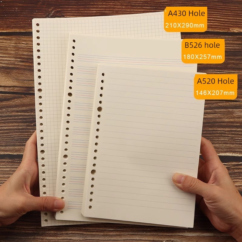 Dowling Loose-leaf b5 Dày 26 Lỗ 20 Trang Bên Trong Trống Dòng Ngang Checkered Notebook Refill Specia