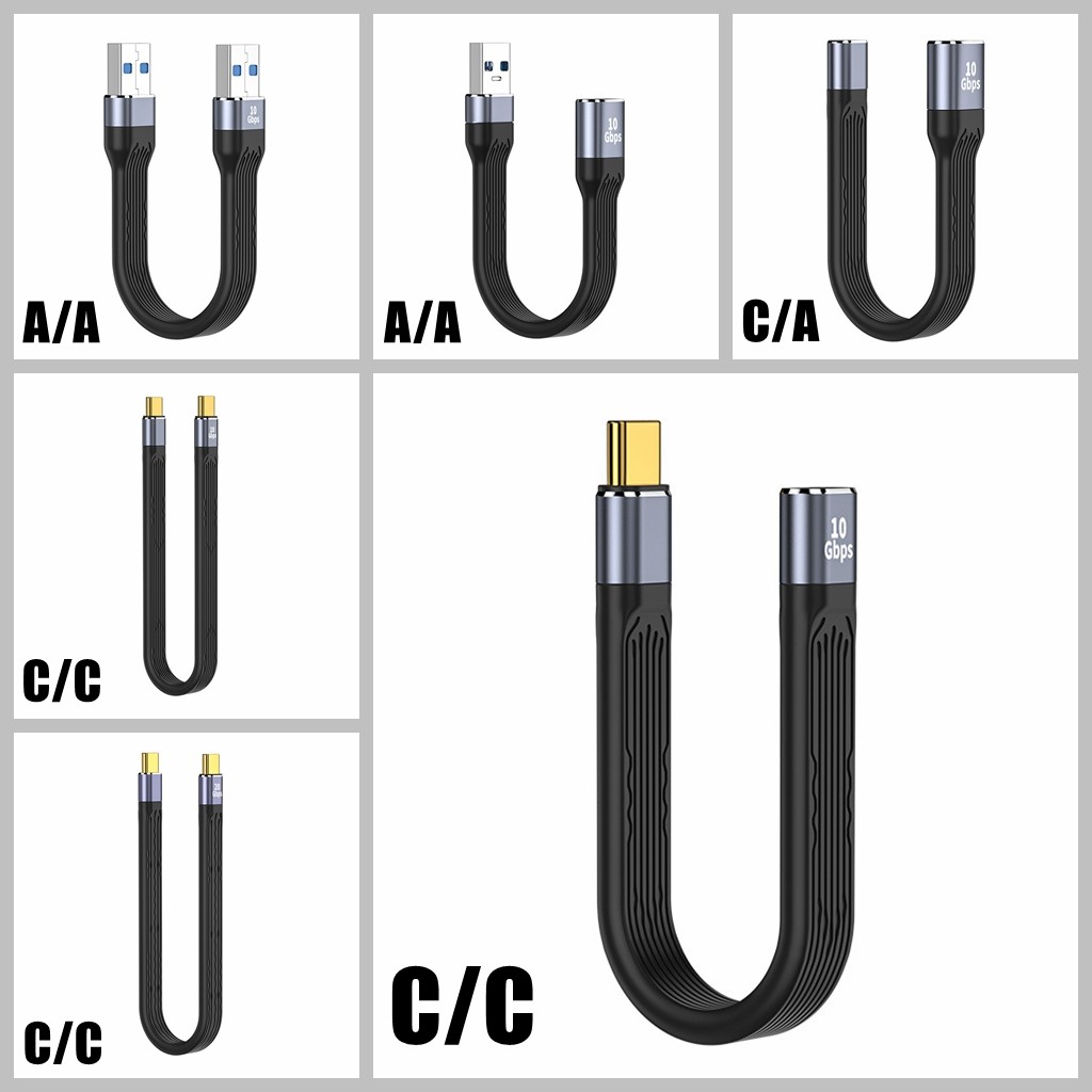 FPC Linh Hoạt Ngắn USB3.1 Nam Đến Nam / Nữ 10Gbps Cáp Nối Dài Dữ Liệu Cáp Truyền Type-C Đa Năng 13cm