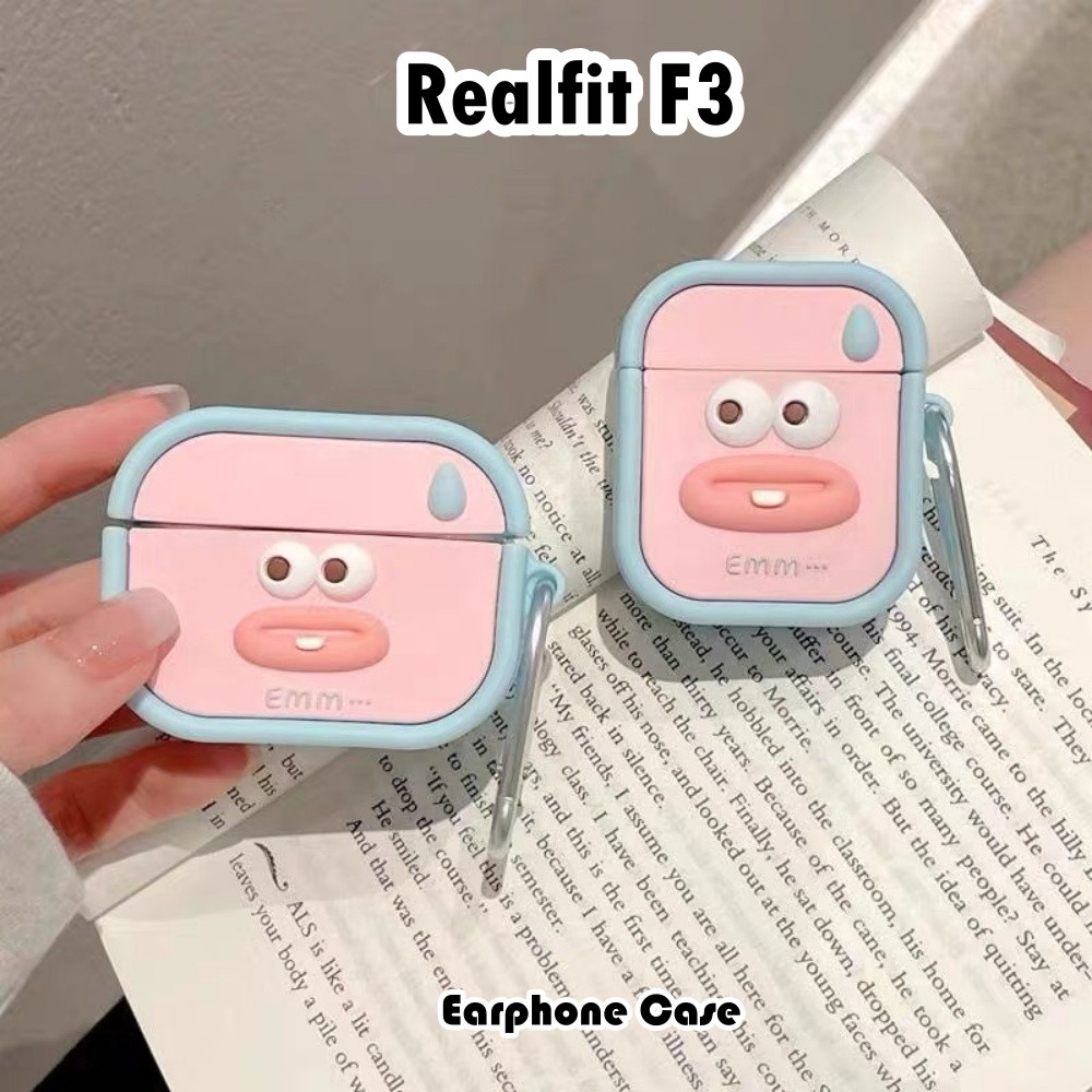 Dành Cho Ốp Lưng Realfit F3 Vỏ Tai Nghe Hoạt Hình Sáng Tạo Tạo Tạo Kiểu Vỏ Silicon Mềm