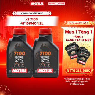 Combo 2 Dầu nhớt xe máy MOTUL 7100 4T 10W40 1.2L 
