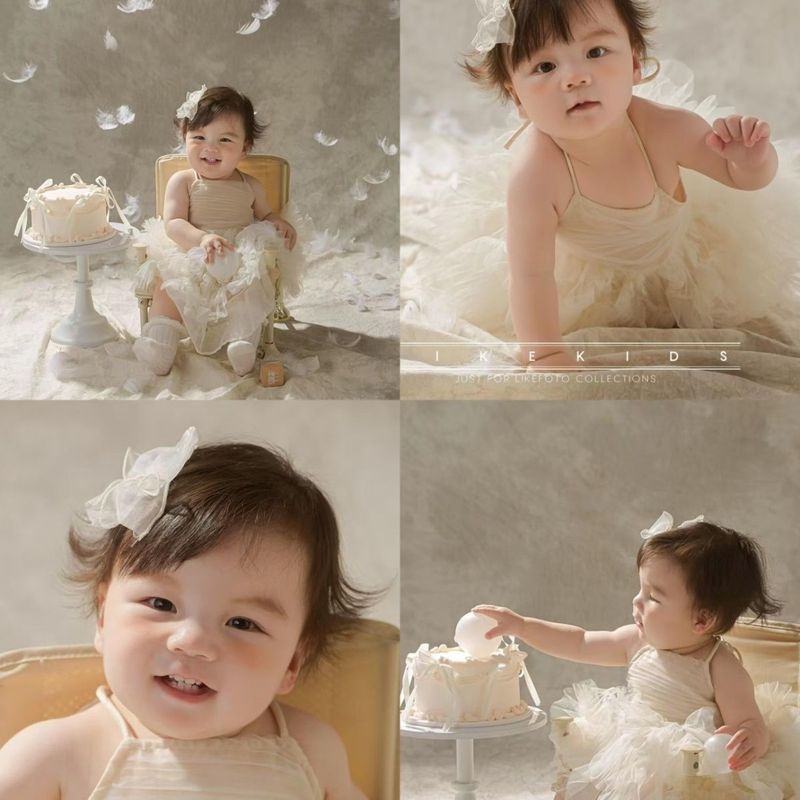 Gạc Váy Mũ Đội Đầu Bộ Quần Áo Dụng Cụ Chụp Ảnh Một Tuổi Bé Gái Chụp Ảnh Photo Studio Ảnh Trẻ Em Phot