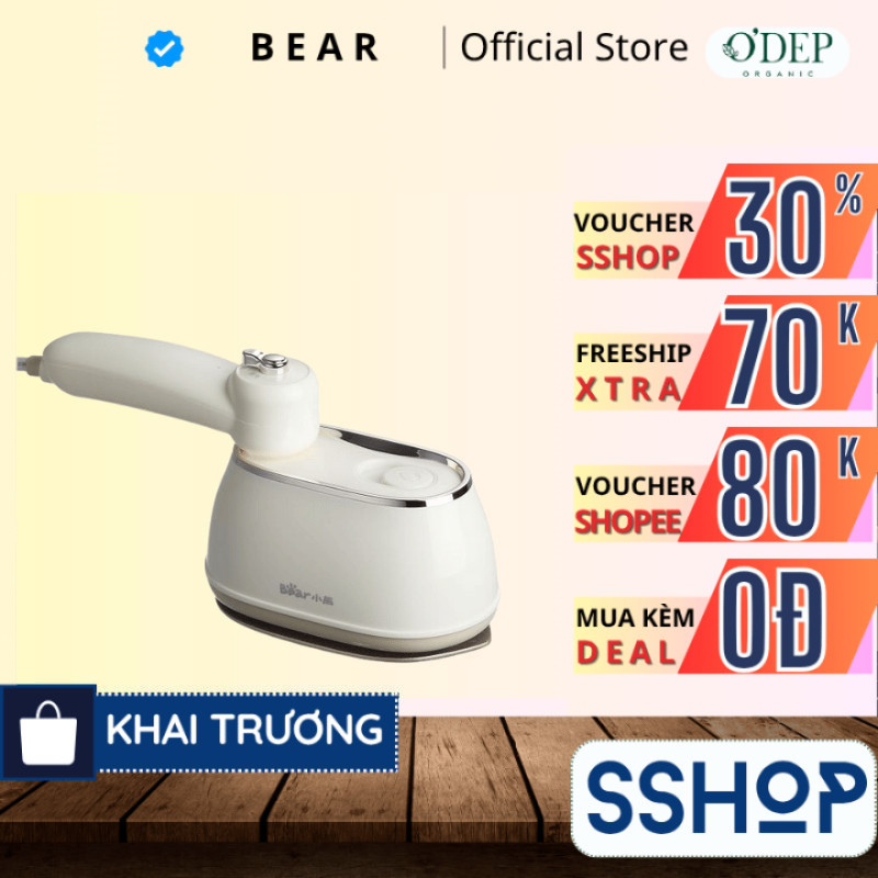 Bàn ủi hơi nước cầm tay Bear DYD-J10Q1, 2 In 1 Ủi nước/ khô nhanh tiết kiệm thời gian, BH 18 Tháng -