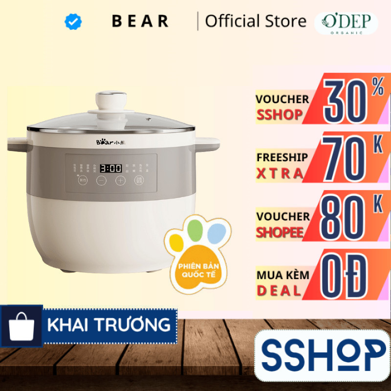 Nồi Nấu Chậm 2.5L Đa Năng Bear DDZ-B25Q3 - Hàng Chính Hãng - SSHOP SSO