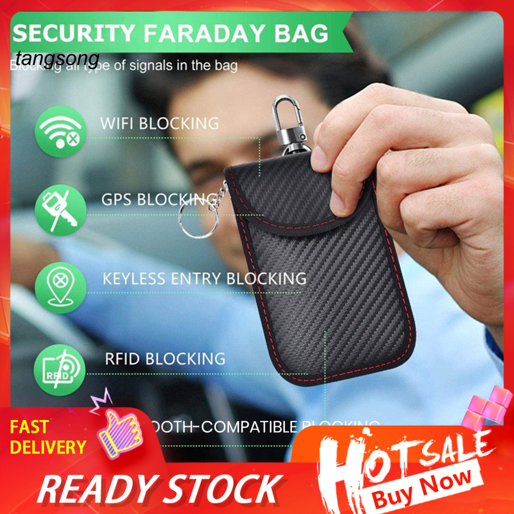 Tang _ Key Bag Faraday Key Fob Protector Túi Faraday Chặn tín hiệu chìa khóa ô tô Túi chống trộm Hộp